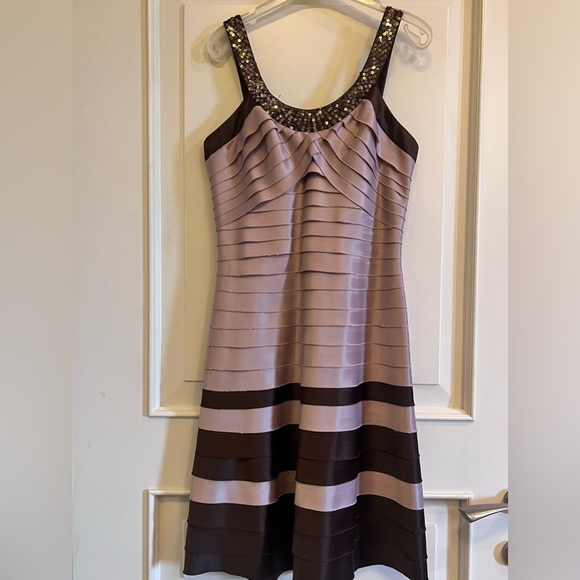 Adrianna Papell Dresses & Skirts - Adrianna Papell Purple Pleated Embellished Cocktail Mini Dress